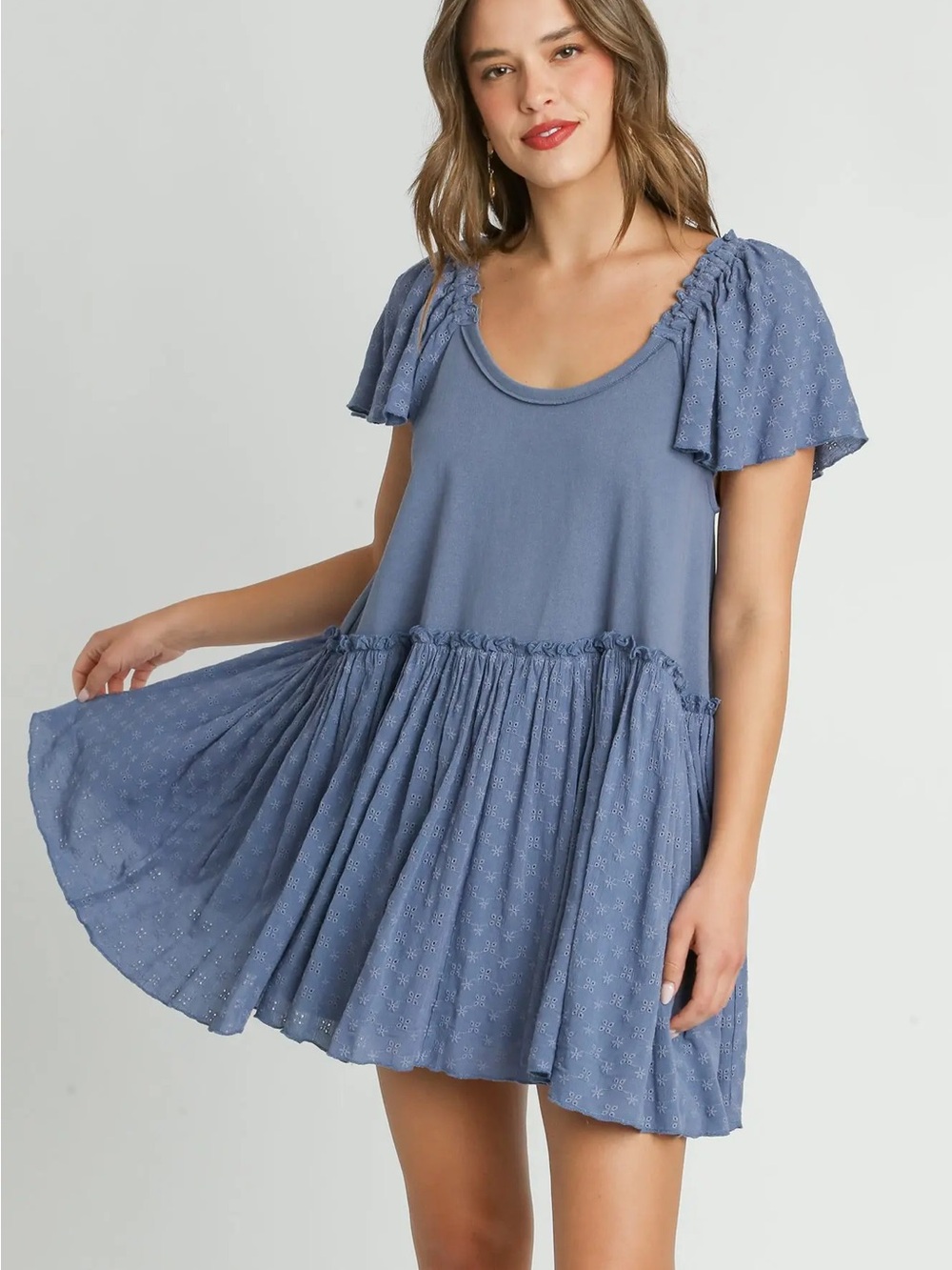 Boho Umgee Cotton Mini Dress